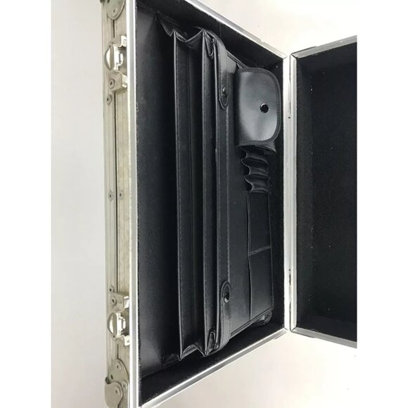 King Kase Unisex Gray Silver‎ Inner Pockets Divider Top Handle Briefcase Bag - Picture 9 of 10